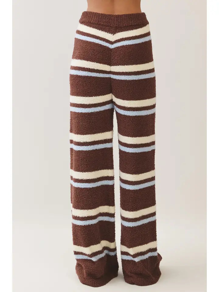 Cozy Striped Wide Leg Pants