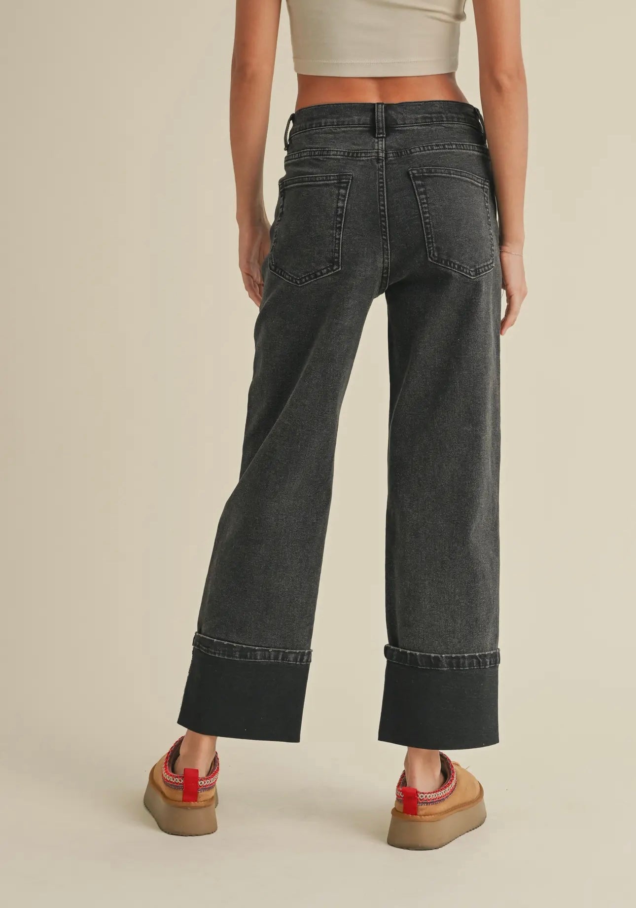 Borrom Black Cuff Jeans