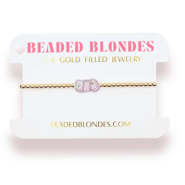 Mahjong Tile Bracelet On Gold