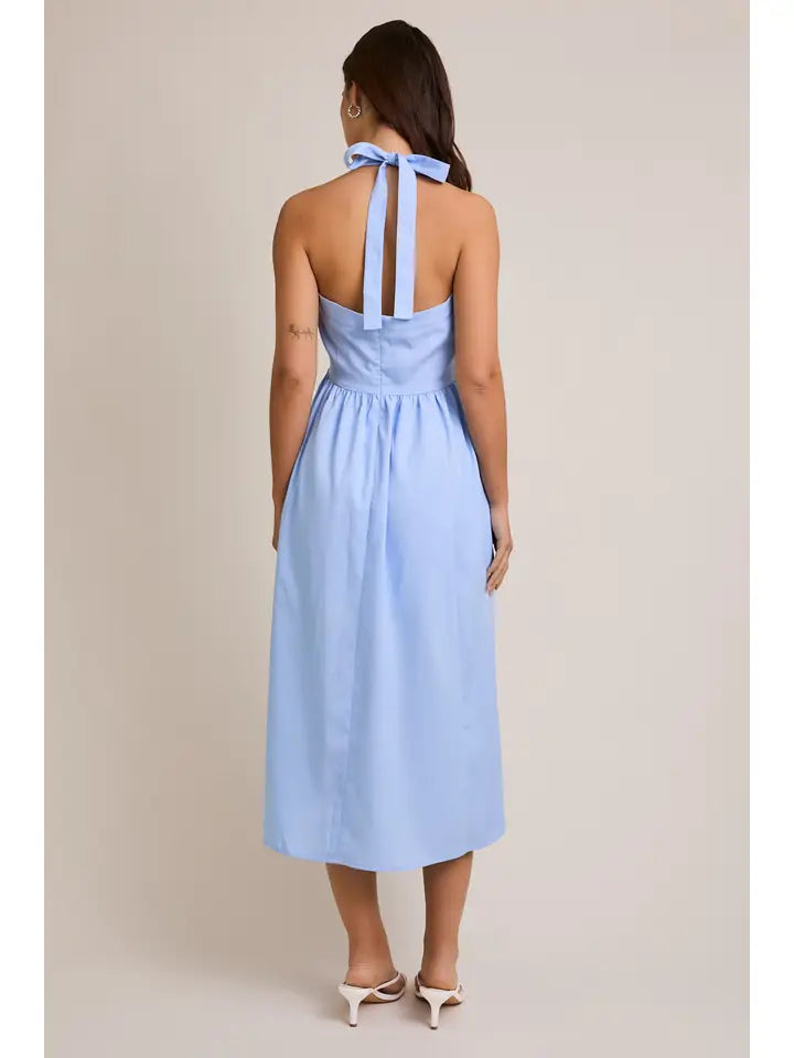 Halter Neck Full Midi Dress