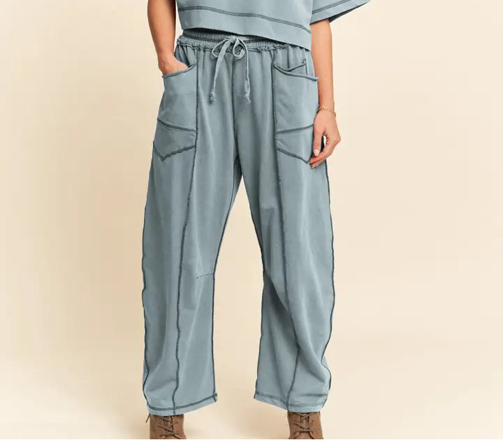 MINERAL Washed Exposed Barrel Pants