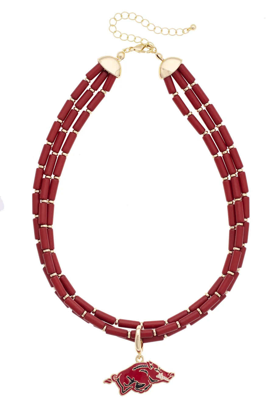 Arkansas Razorbacks Multi-Strand Beaded Logo Necklace