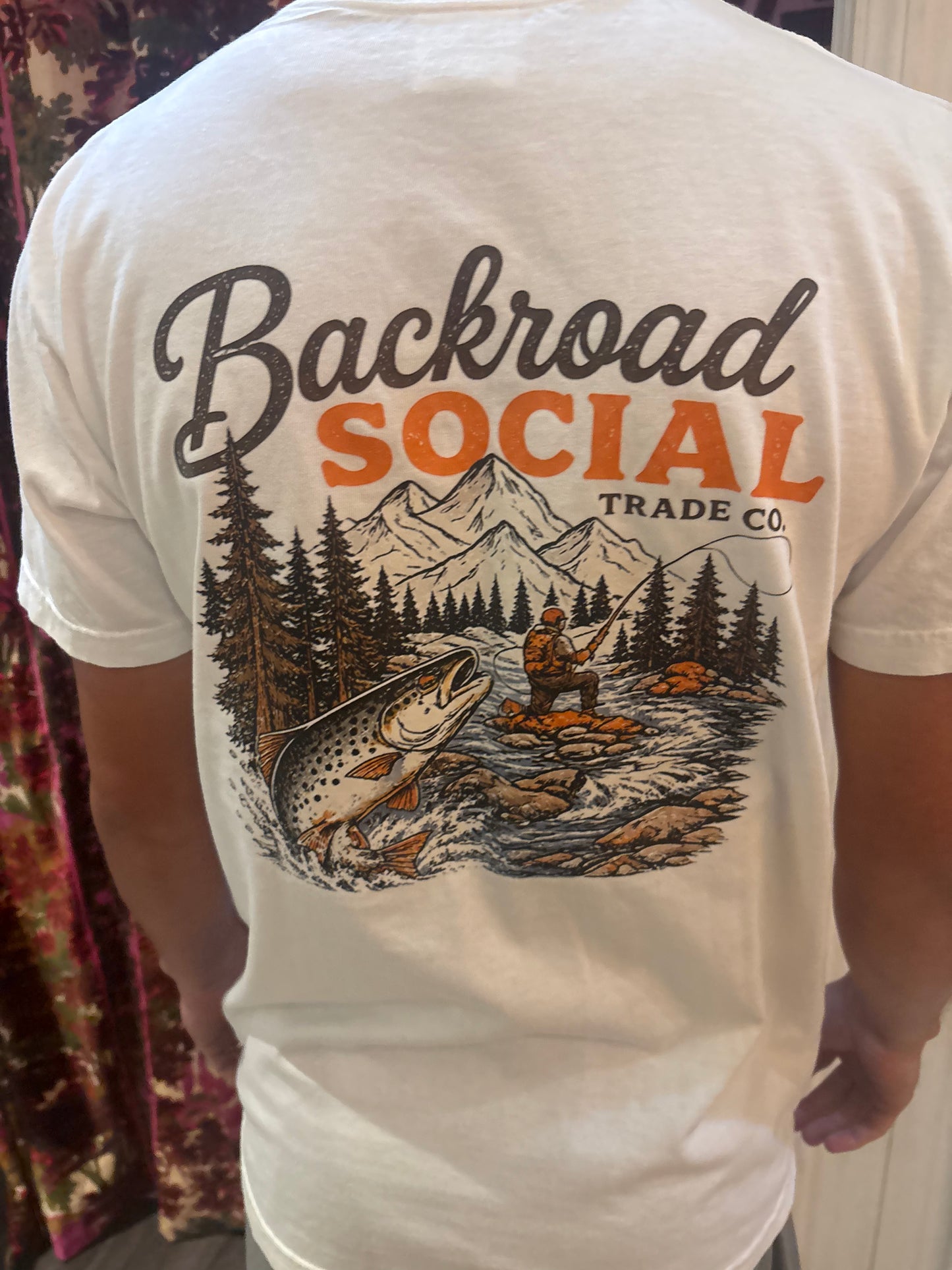Backroad Fishing Orange Detail Tshirt