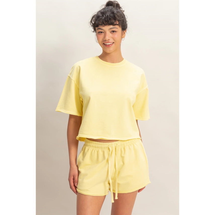 Short Sleeve Crew Neck Top