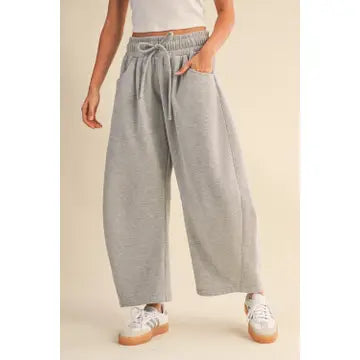 Heather Grey Barrel Sweat Pants
