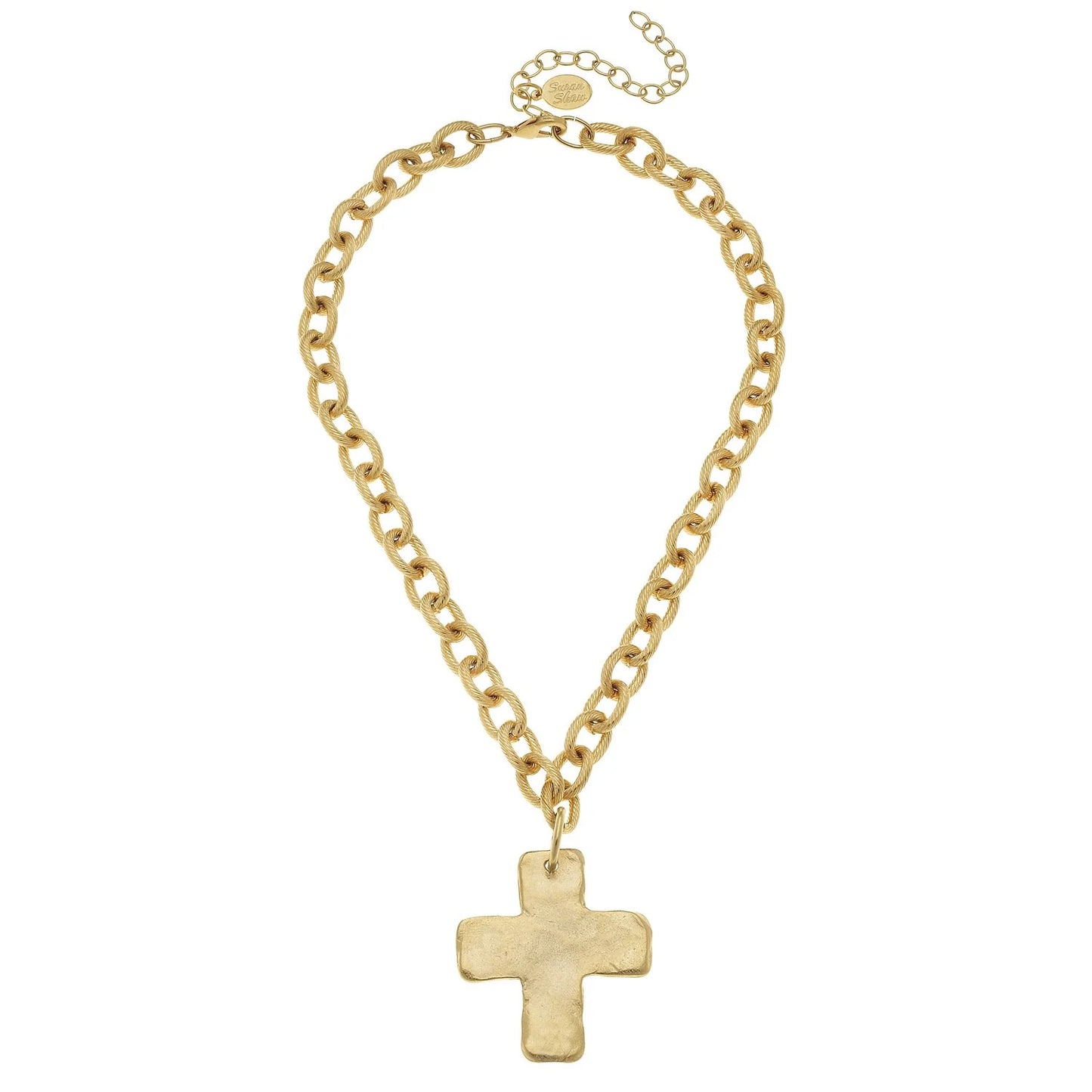 Gold Cross On Chain Necklace