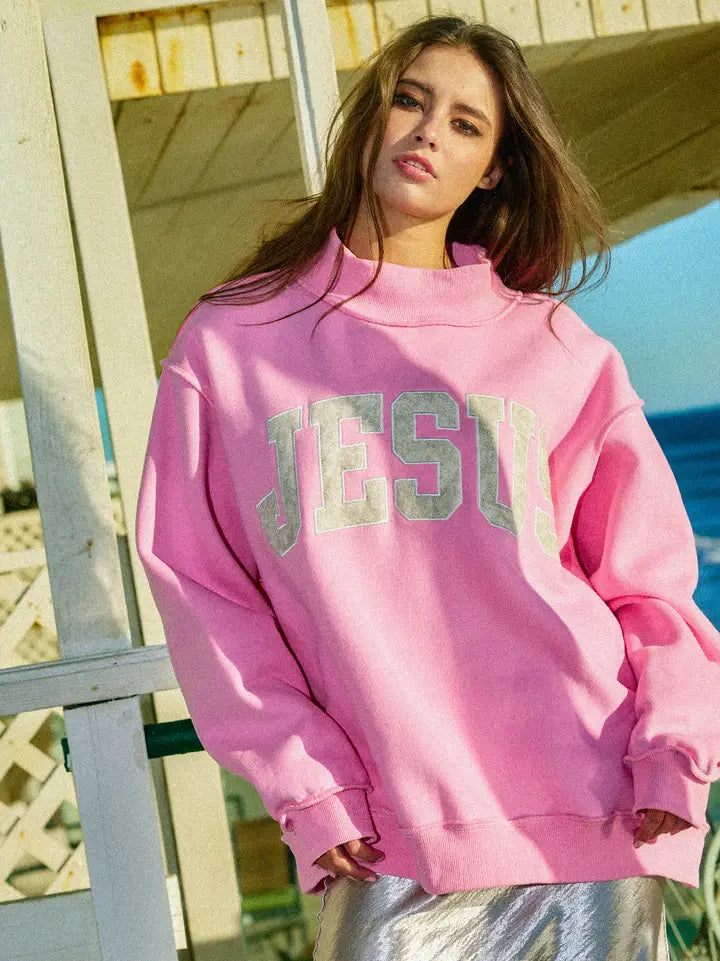 Jesus Camo Embroidered Mockneck