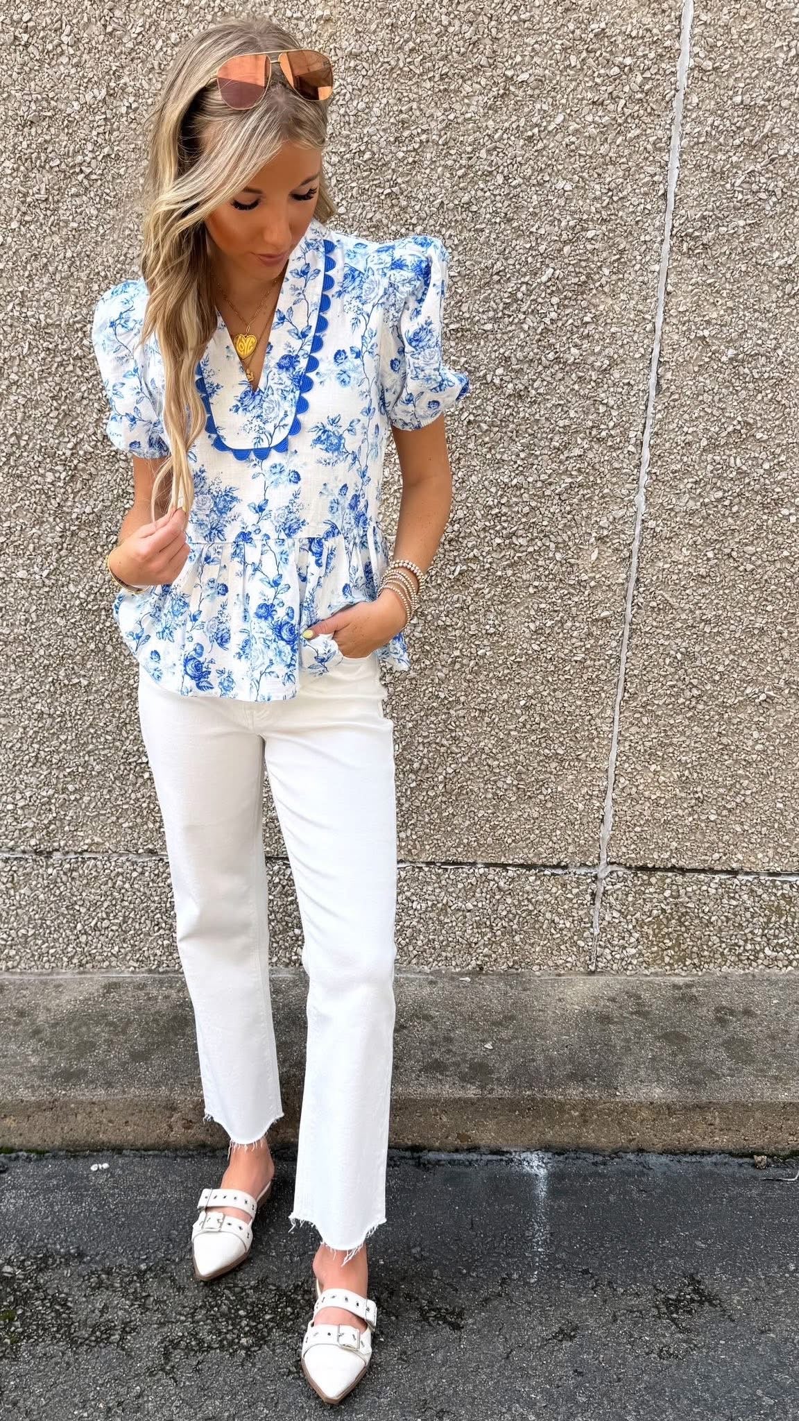 Floral Print Peplum Top