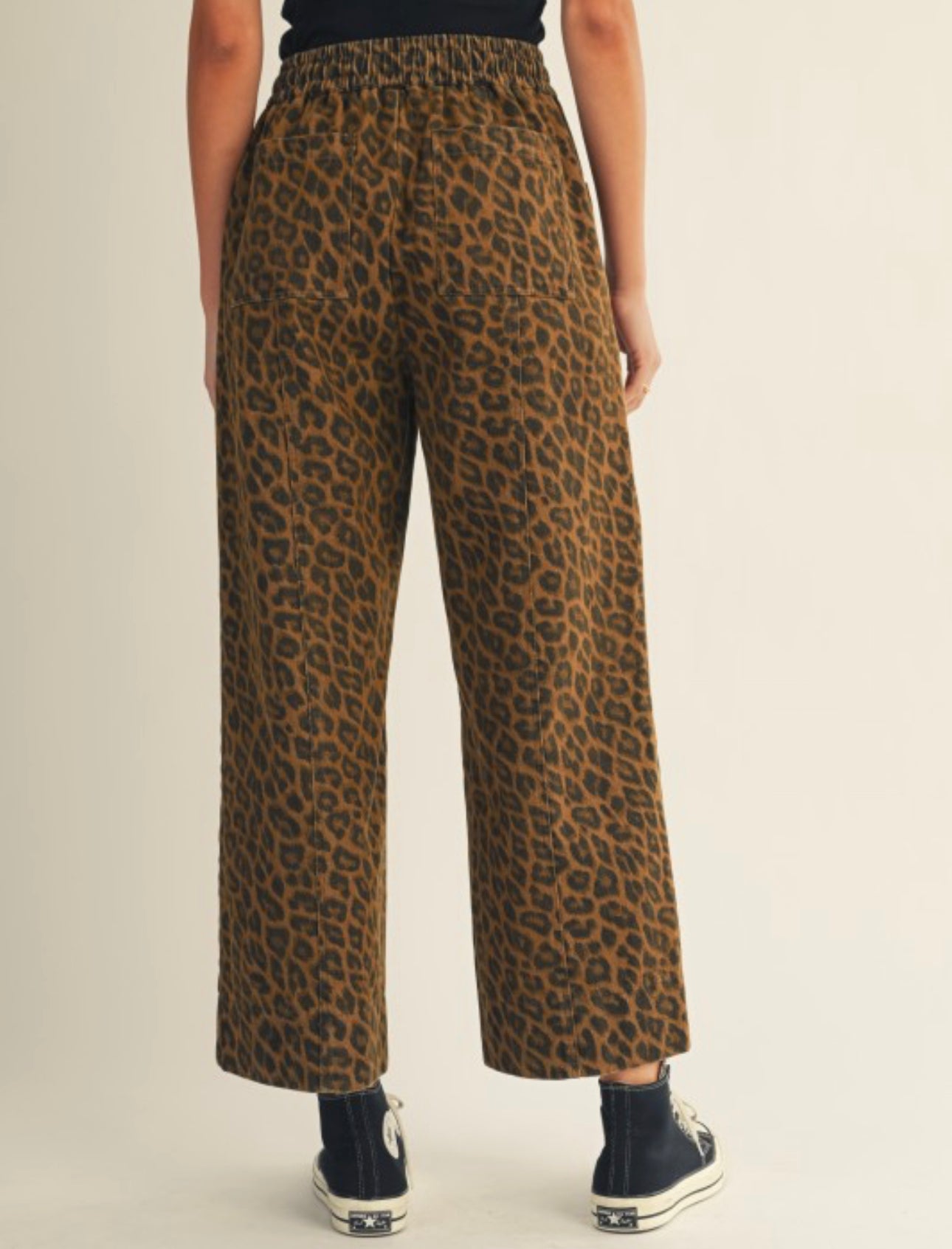 Leopard Elastic Waist Pant