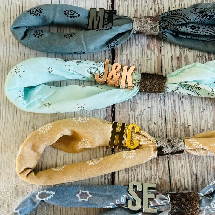 Gold Large Letter Bandana Slides