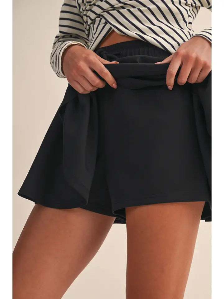 French Terry Layered Mini Skirt