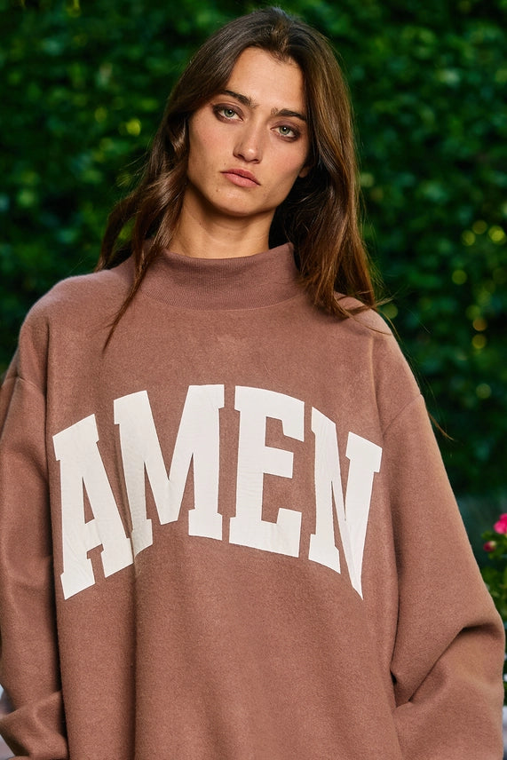 WWJD / AMEN reversible mock neck