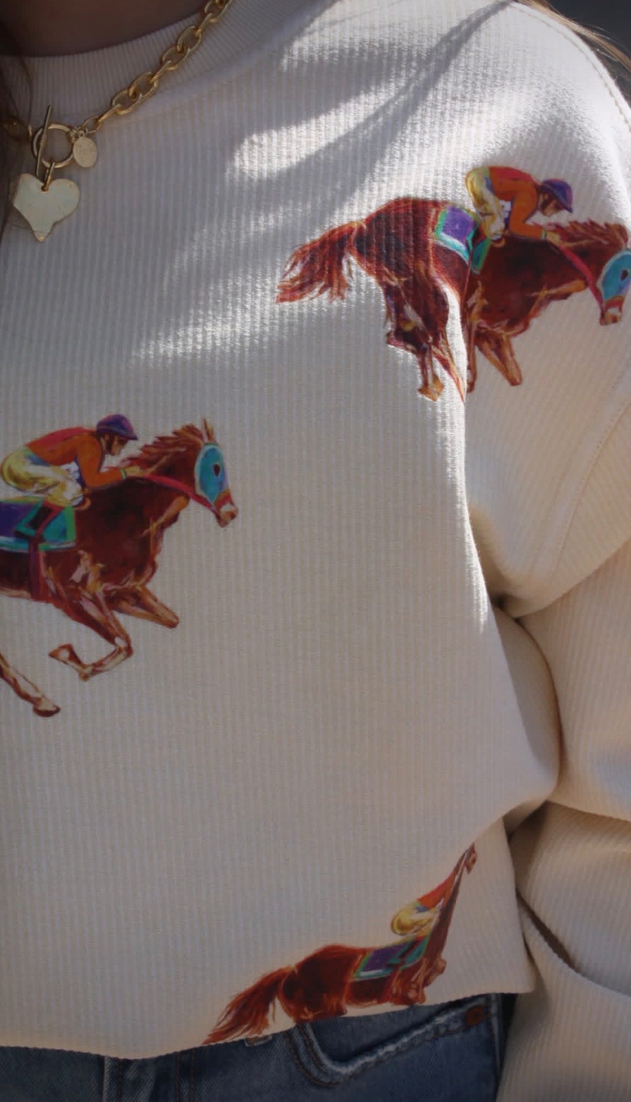 Racing Horse Corded Sweatshirt