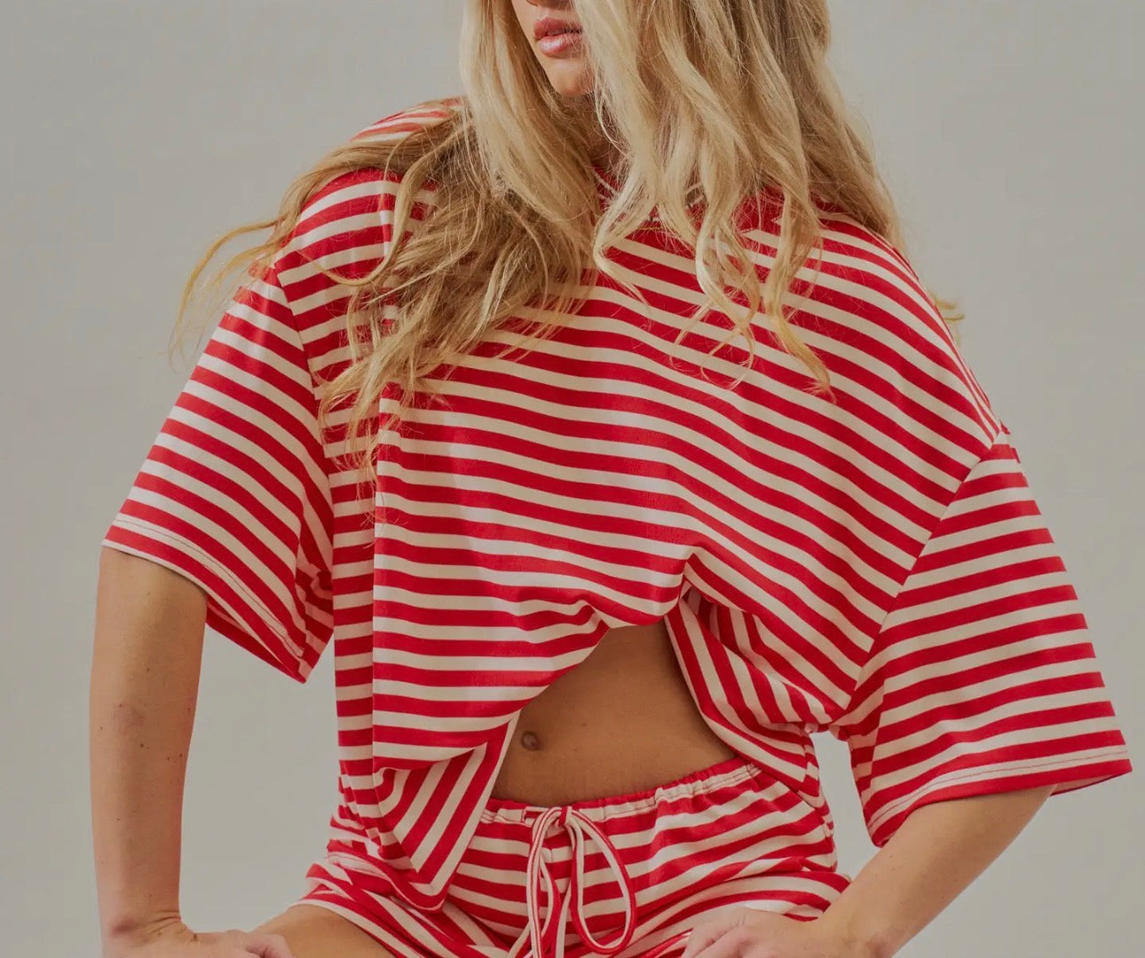 Oversized striped boxy tee