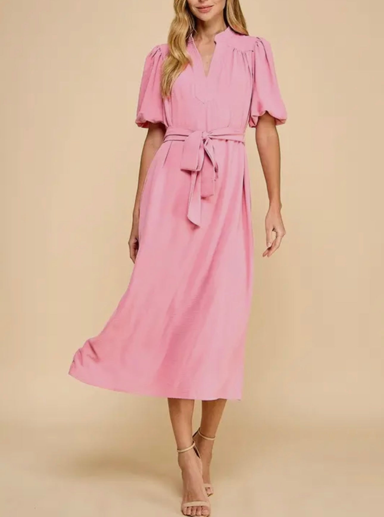 Gathered detail midi dress