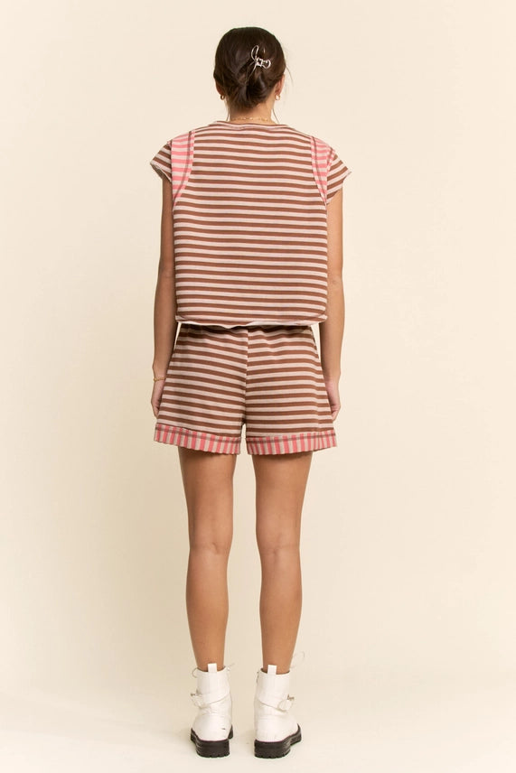 Multi Striped Mixed Short