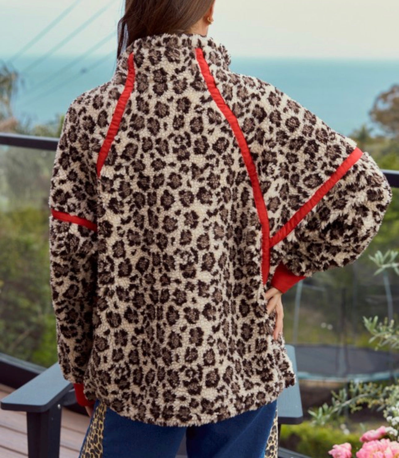 Leopard Fleece Pullover