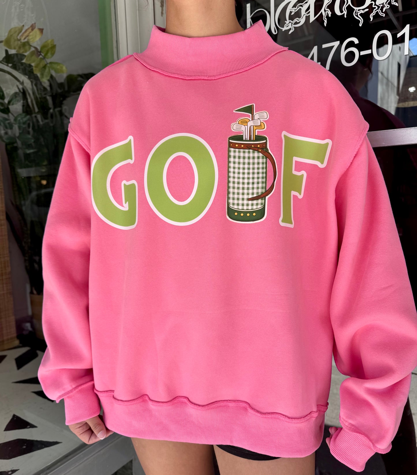 Pink "Golf" Mockneck