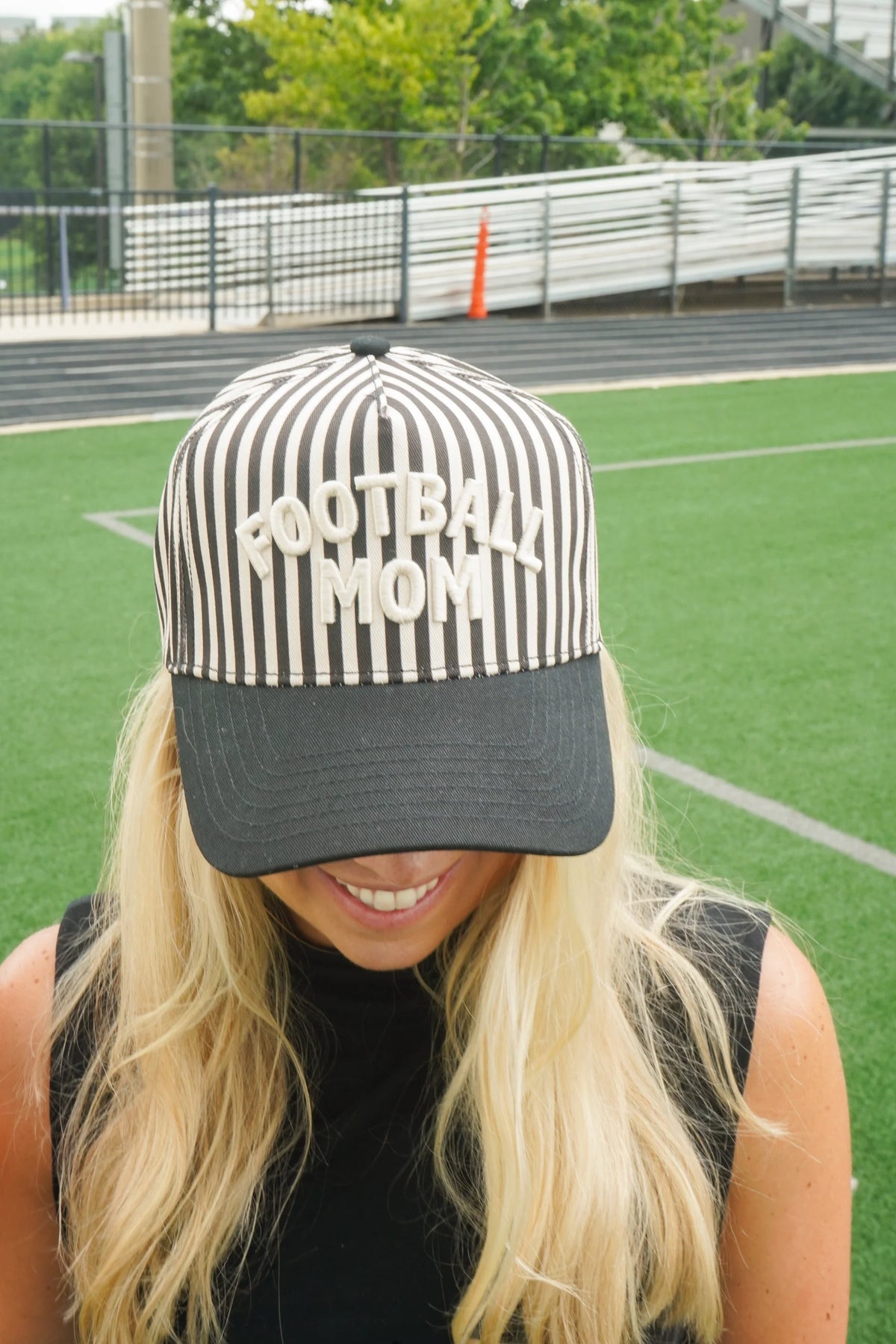 Football Mom Stripe Hat