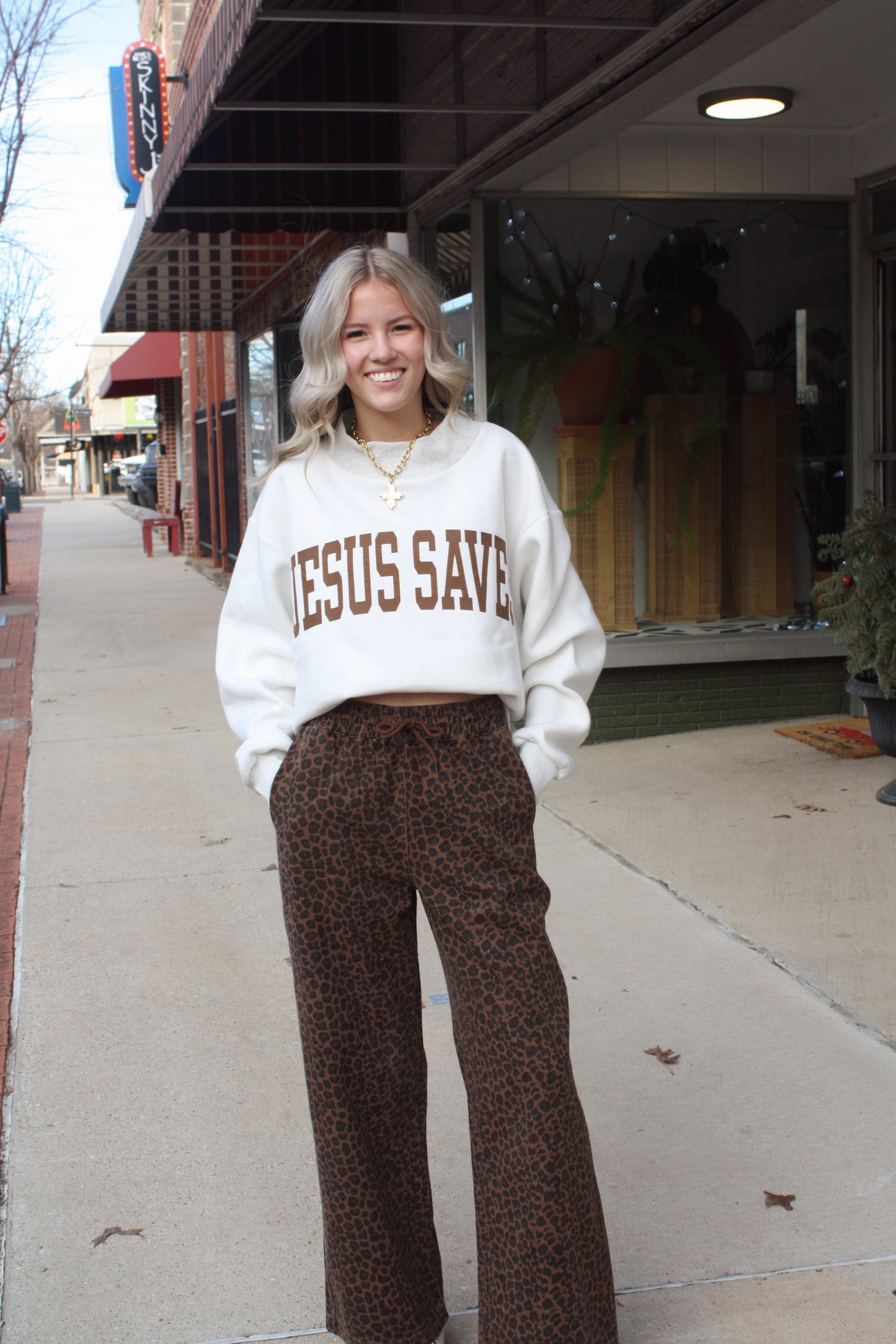 Cross & Jesus Saves' Reversible Sweatshirt