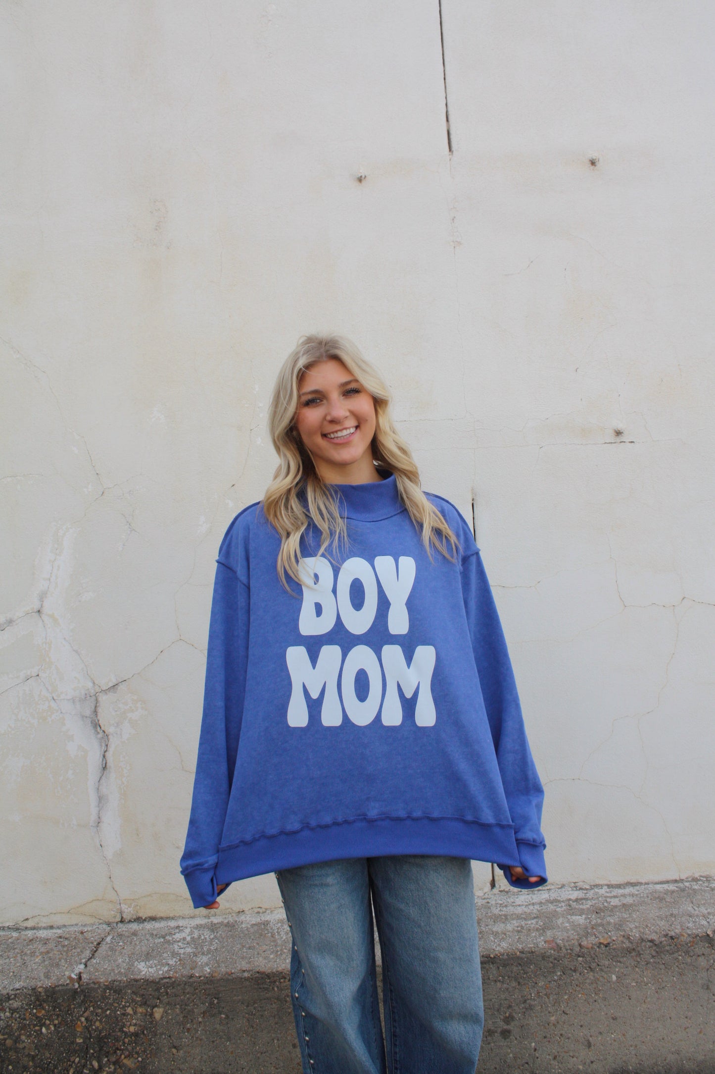Boy Mom Mock Neck