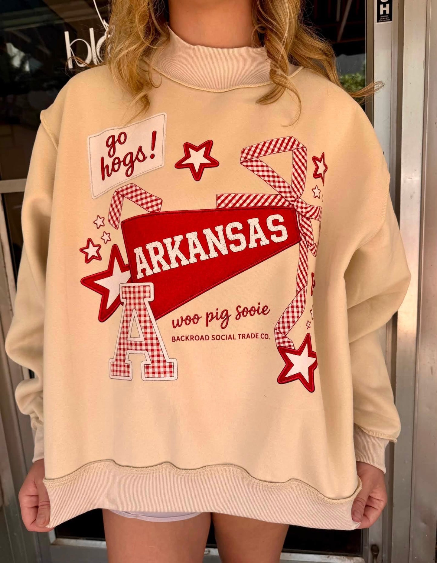 Gingham Arkansas Mock Neck