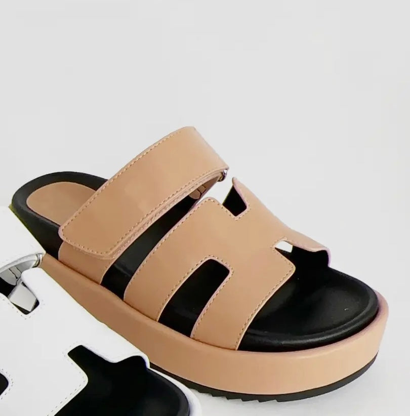 Nude Chunky Platform Sandal