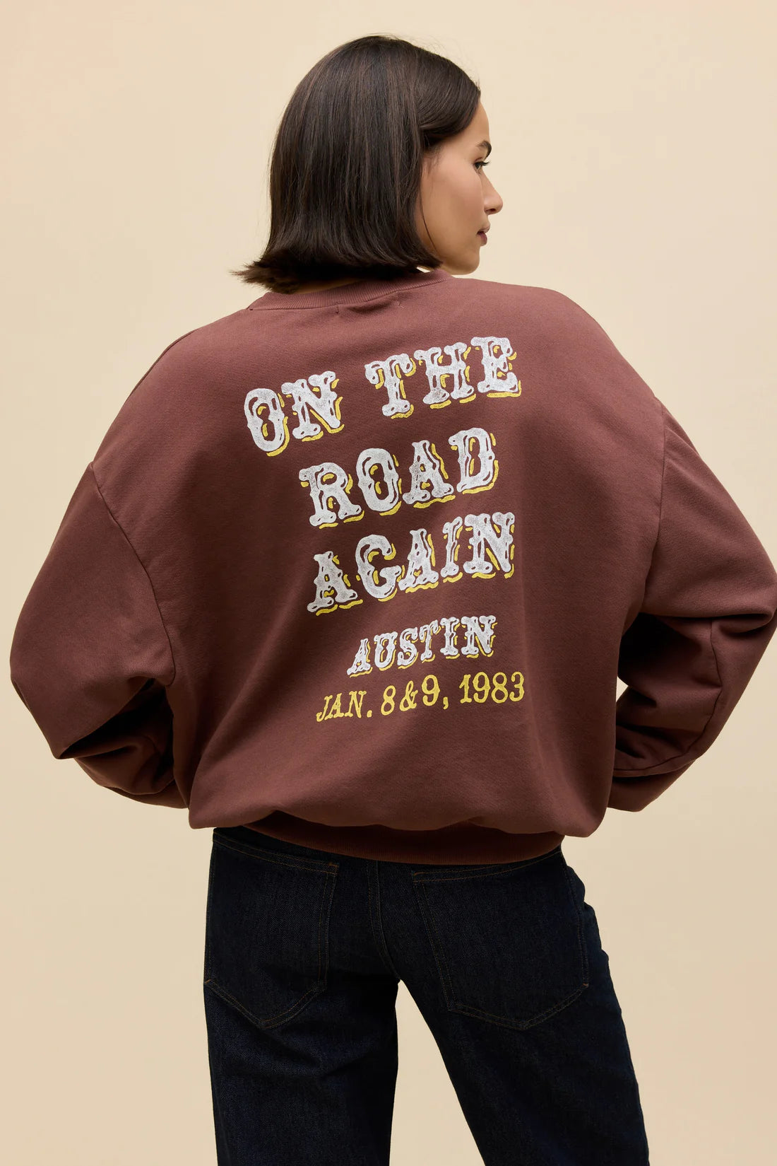 Willie Nelson in Austin Oversized Crew Sweatshirt