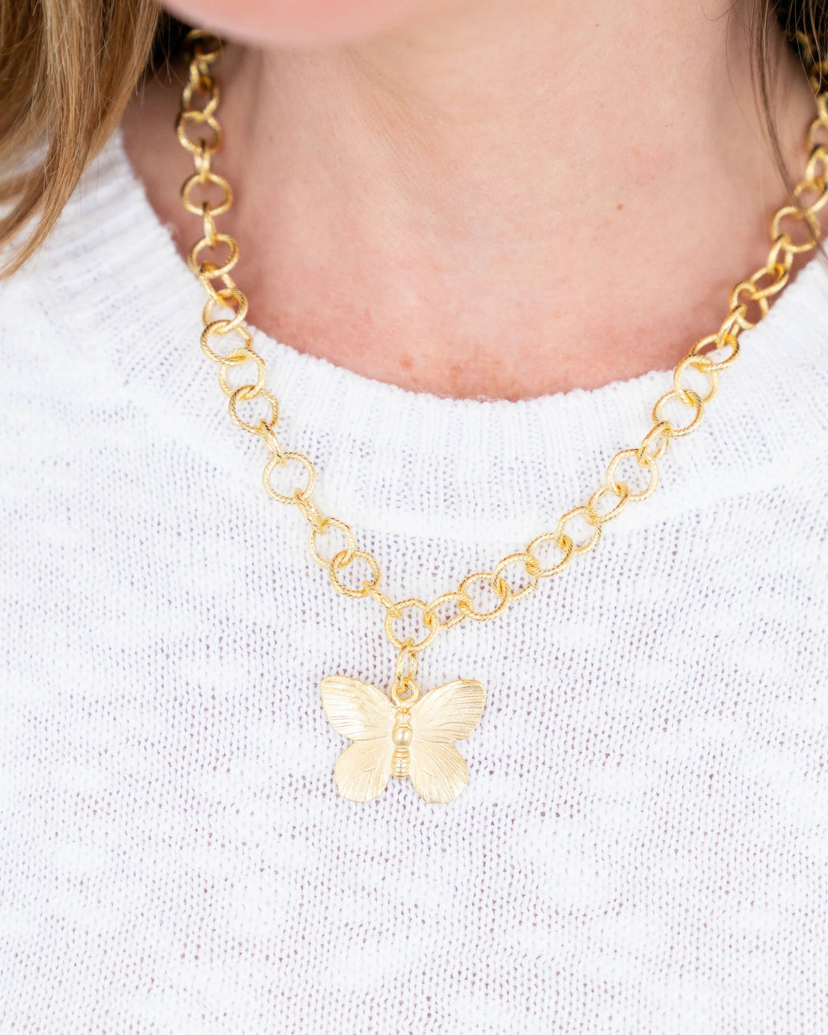 Butterfly Pendant Chain Necklace
