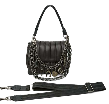 LUCKY LADY WITH CHARM CHAIN-SHINY BLACK