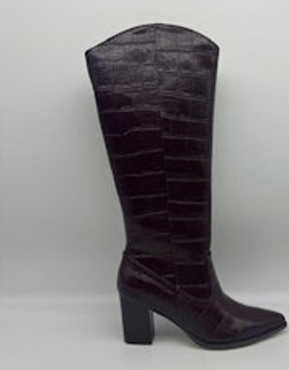 Kirby Burgundy Croc Boot