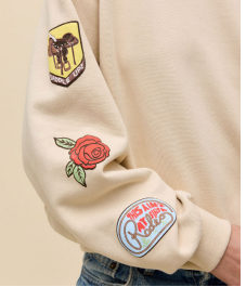 WESTERN PATCHES OVERSIZED CREW SWEATSHIRT