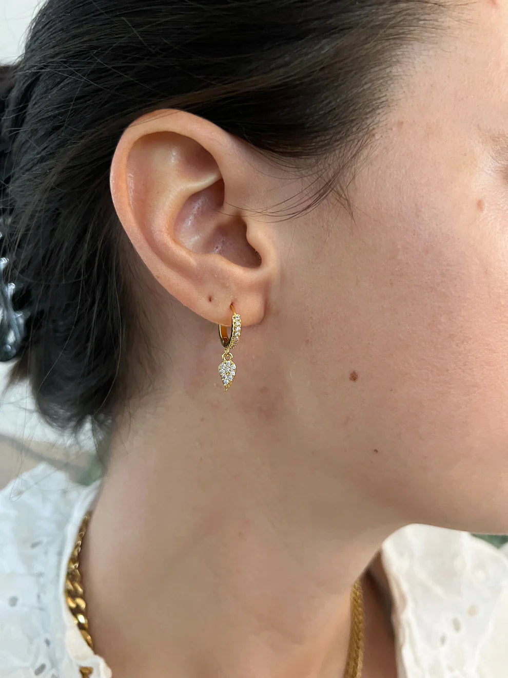 Angel Wing Huggie Earrings