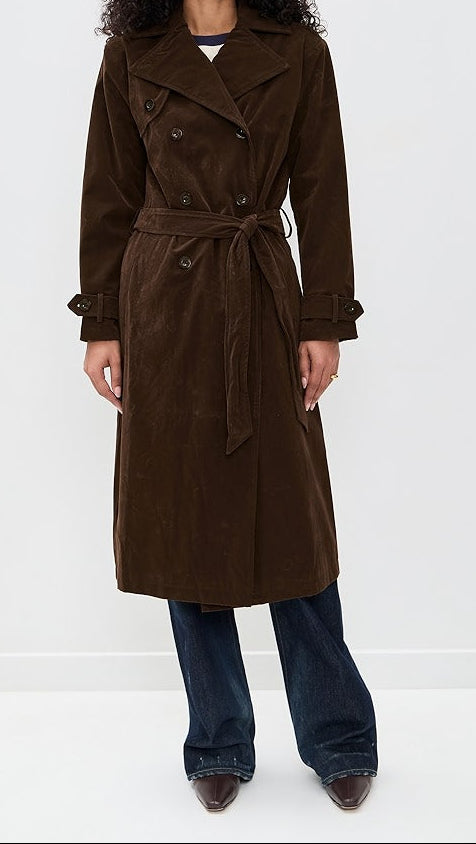 Bailey Rose Women's Faux Suede Trench