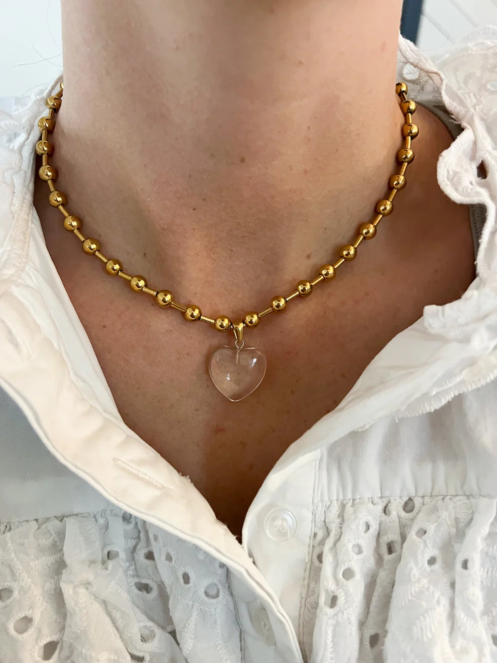 Clear Heart Necklace