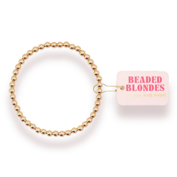 4mm Gold Beaded Bracelet