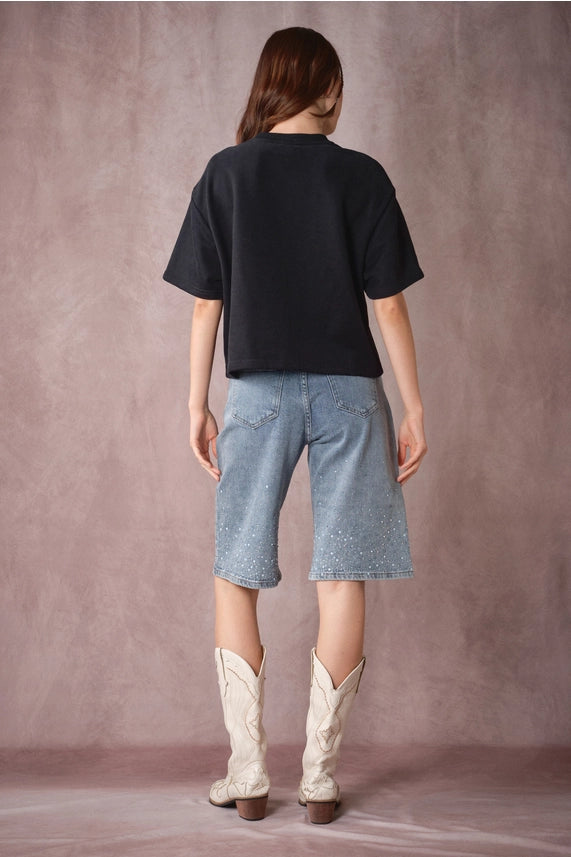 Western Patch Embroidered Knit Top