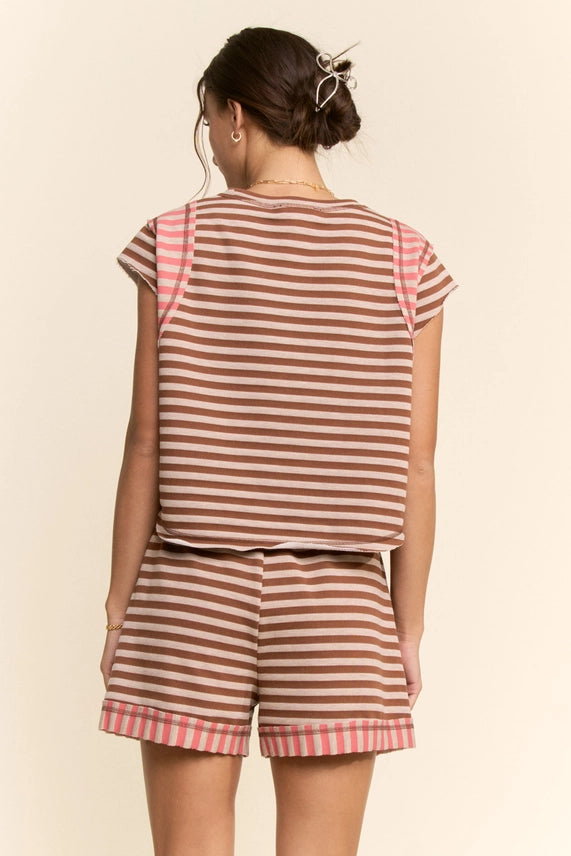 Multi Striped Mixed Top