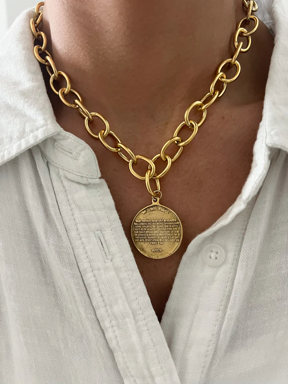 Antique Lord’s Prayer Necklace (16in)