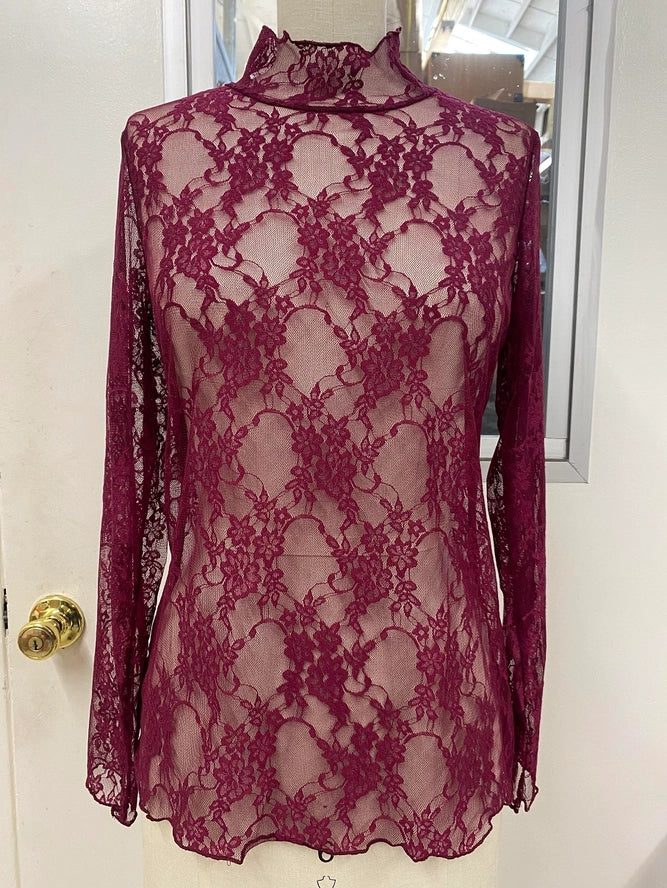 Floral print lace long sleeve