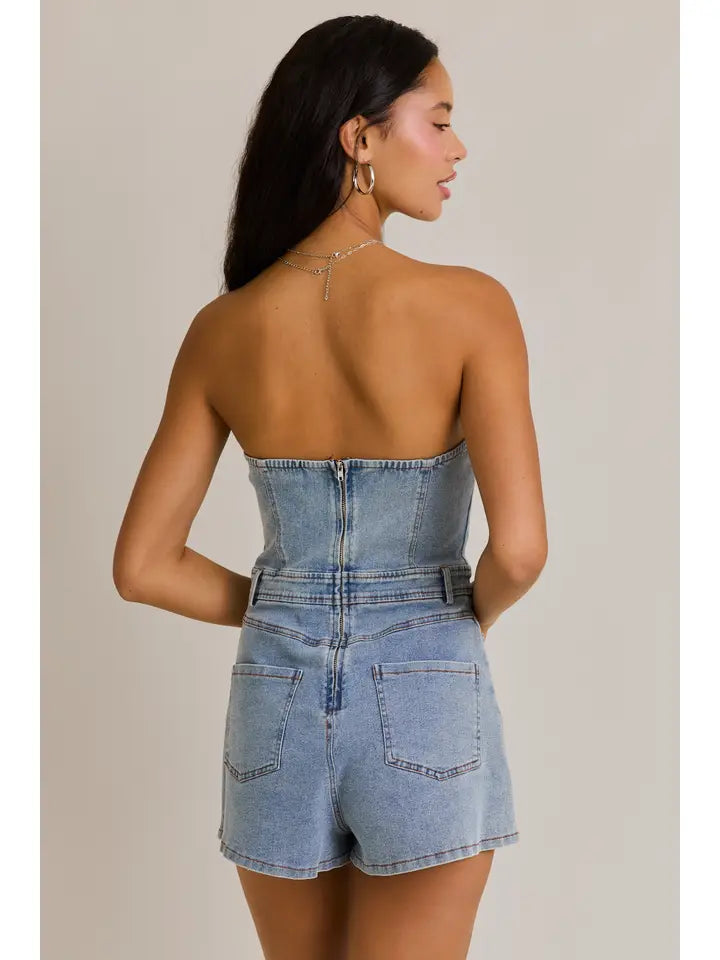 Tube Denim Romper