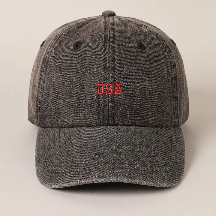 USA Embroidered Denim Cap