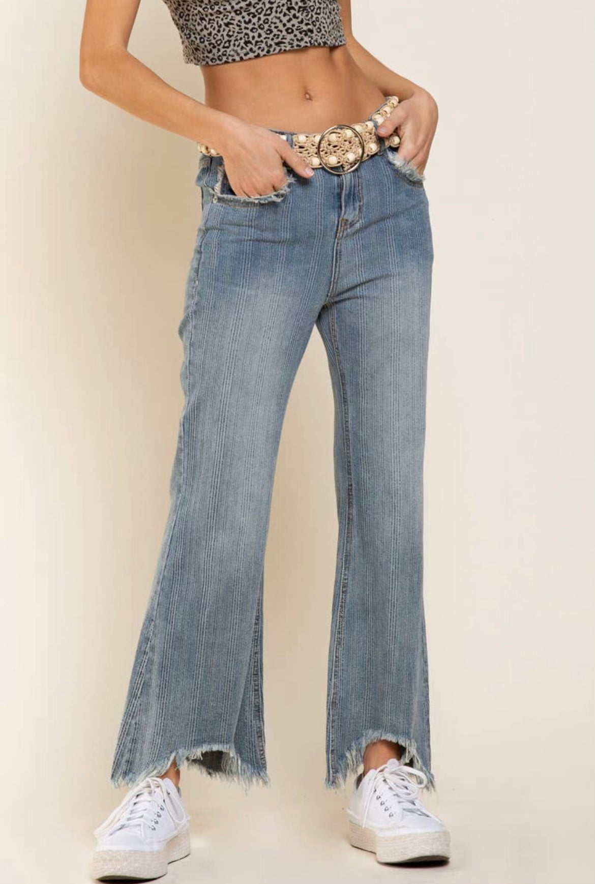 Striped Flare Jeans