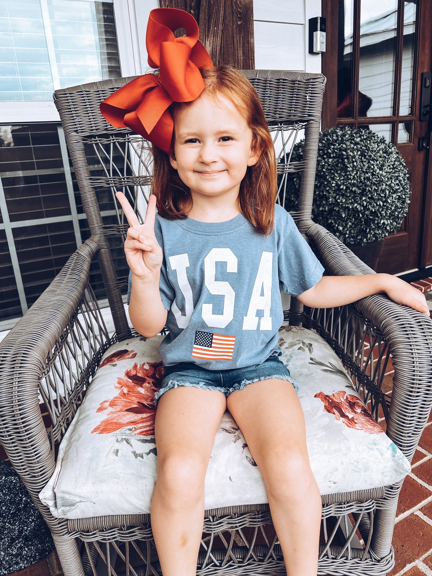 USA flag kids tee