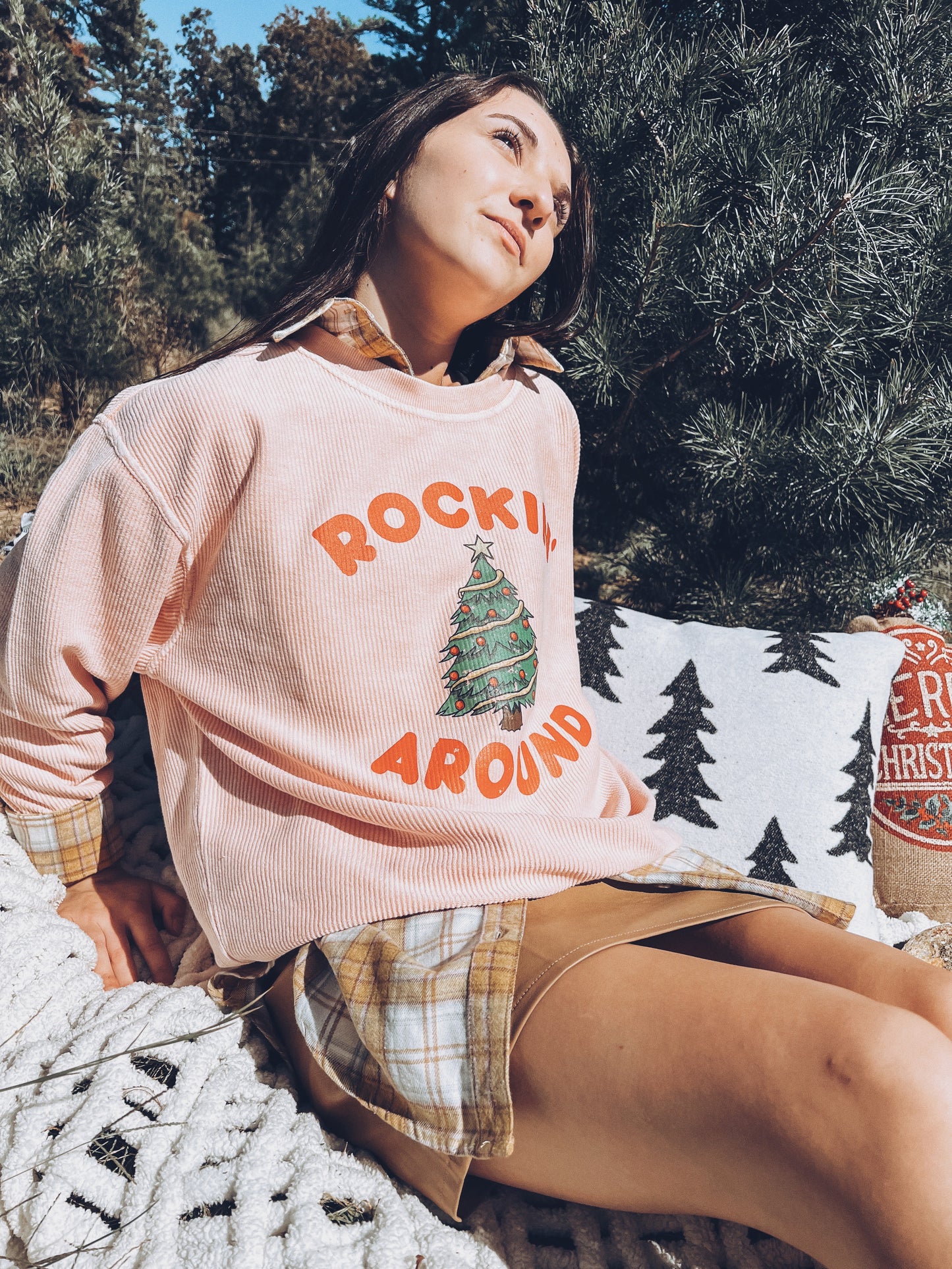 Rockin around the Christmas tree corded pullover