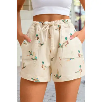 Duck Print Tie Shorts