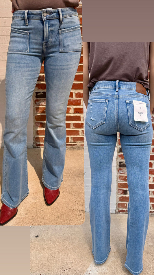 [HAPPI] MEDIUM LOW RISE 31" INSEAM FRONT POCKET FLARE