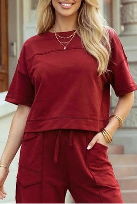 Racing Red Short Sleeve Top