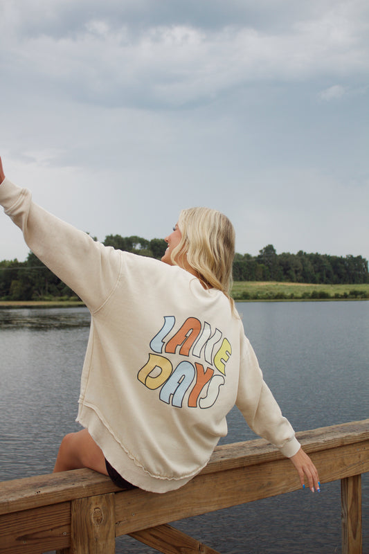 Tan Lake Days Sweatshirt