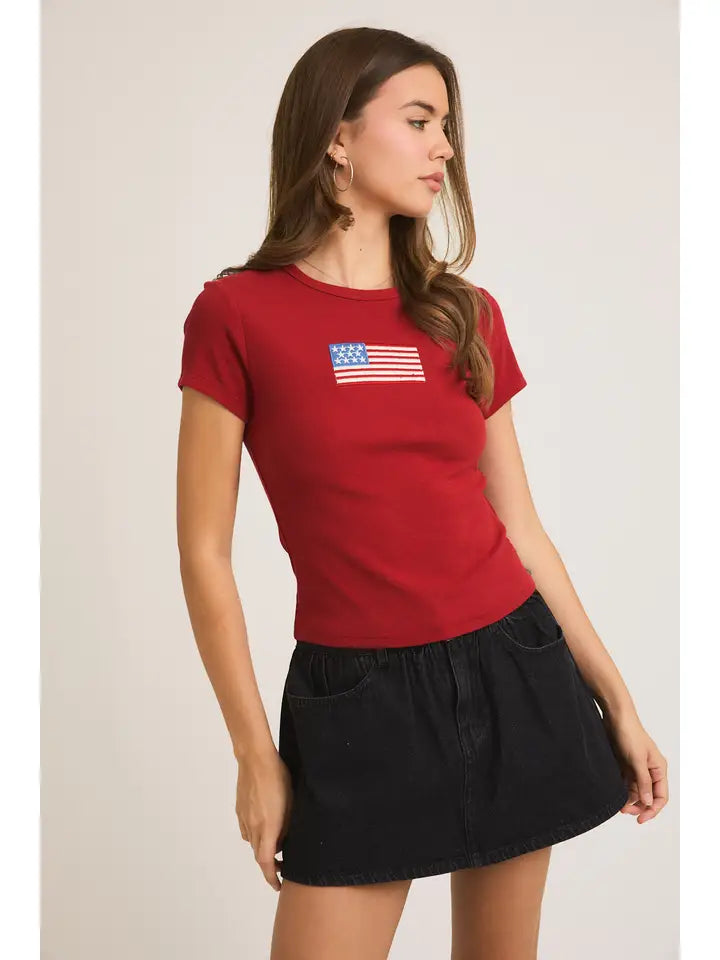 USA Flag Baby Tee